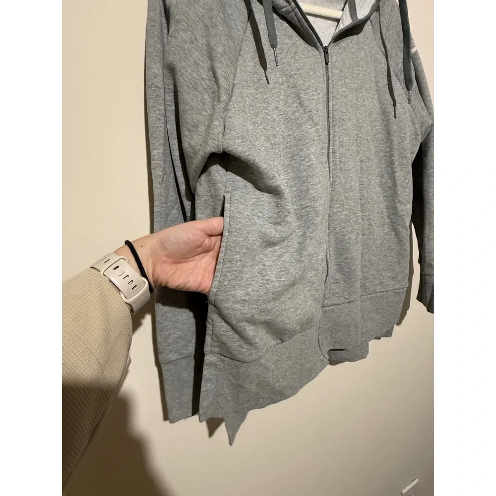 Nike Dri-FIT Womens Gray Full Zip Hoodie Sweatshirt Small 885323-063
